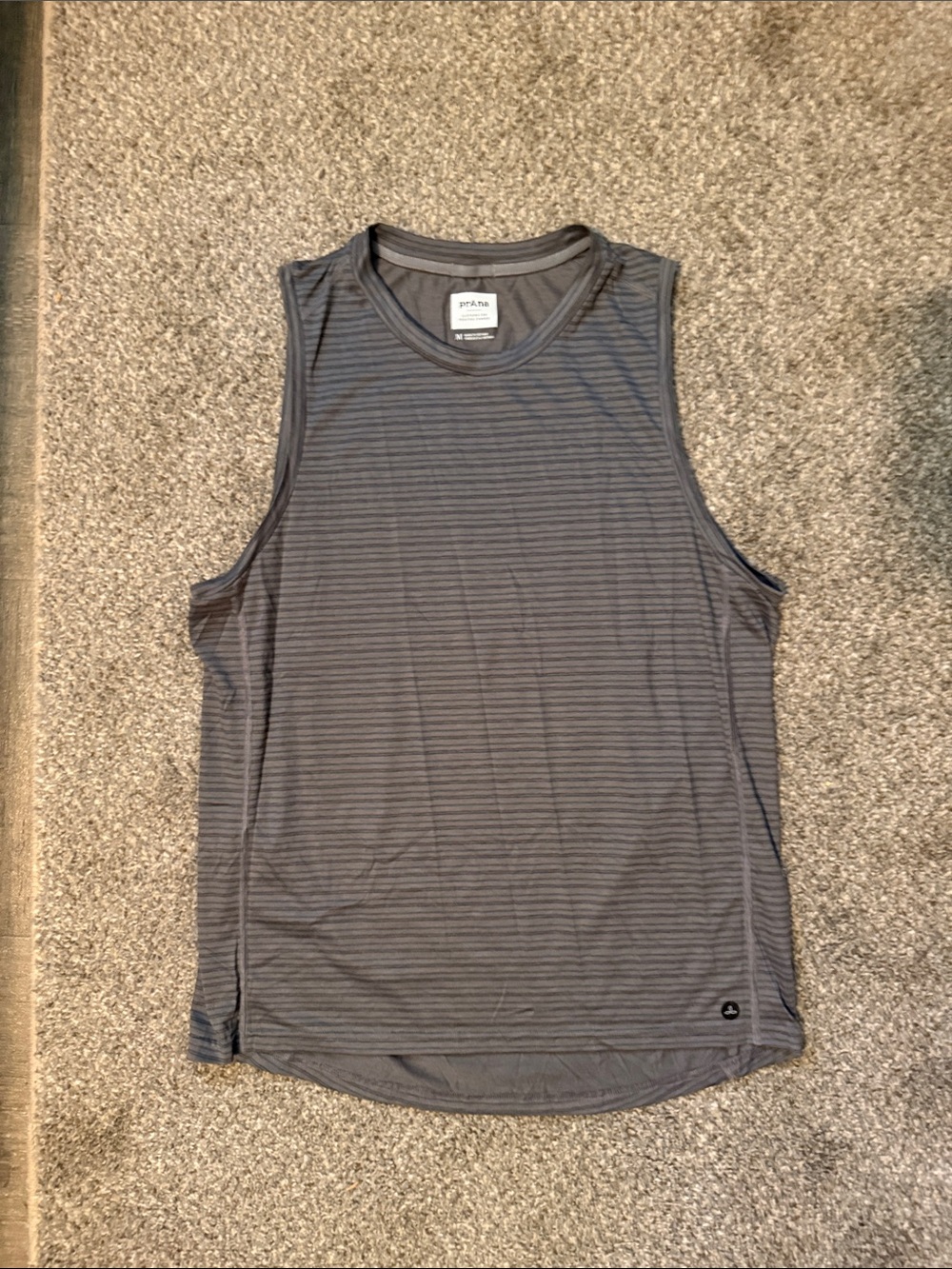 Prana Men's Charcoal Striped Sleeveless Tank